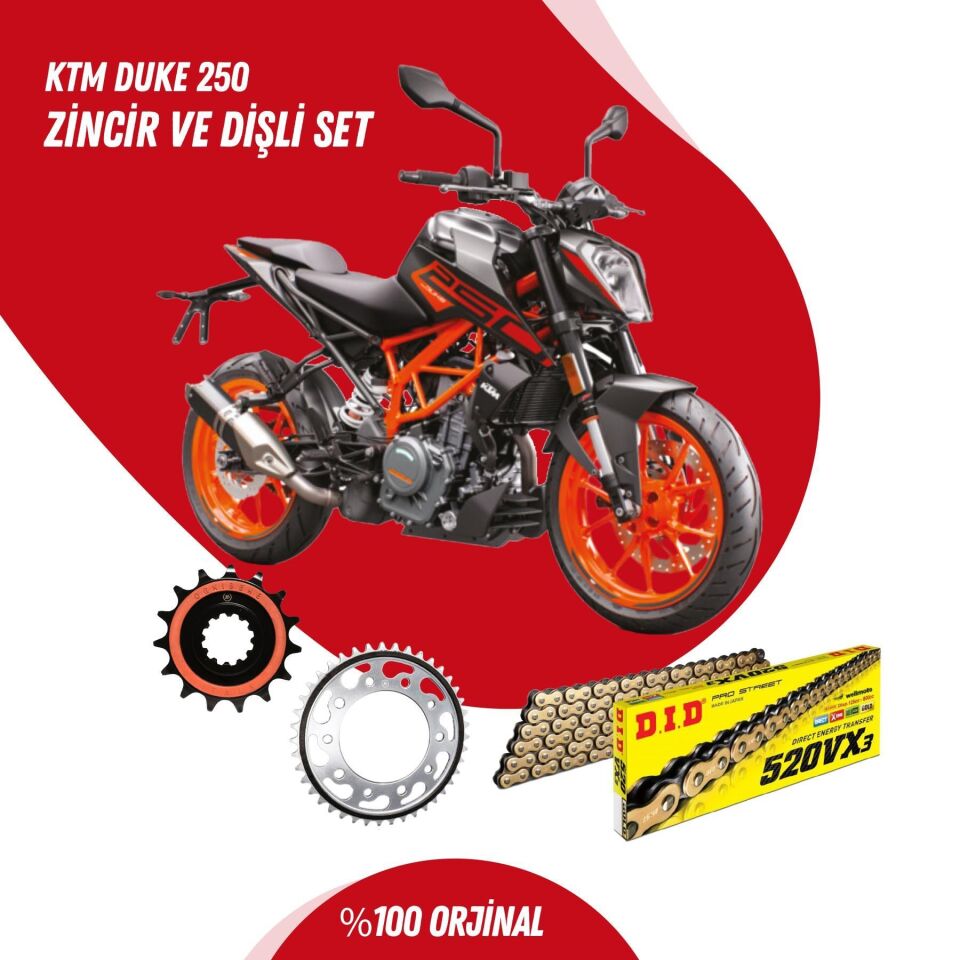 KTM DUKE 250 15-23 DID VX3 GOLD ZİNCİR DİŞLİ SET