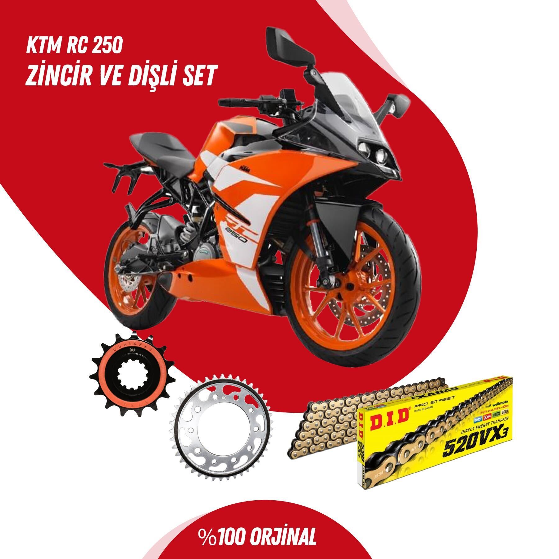 KTM RC 250 15-23 DID VX3 GOLD ZİNCİR DİŞLİ SET