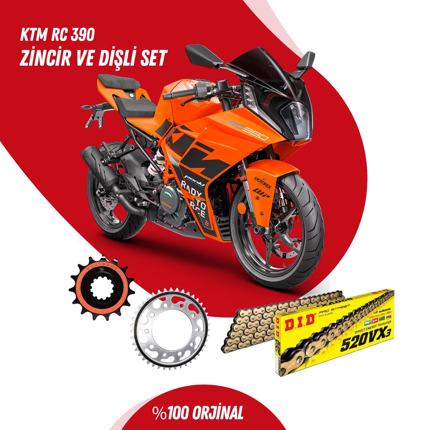 KTM RC 390 14-23 DID VX3 GOLD ZİNCİR DİŞLİ SET
