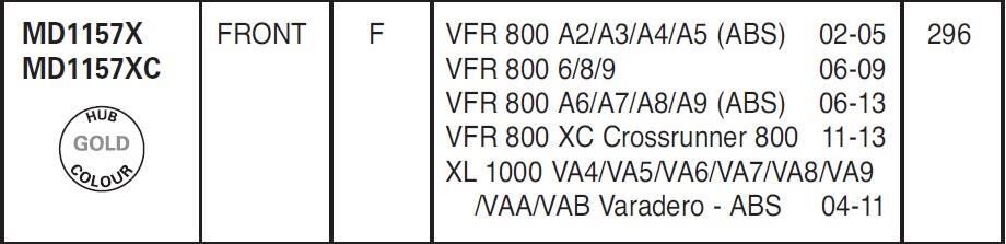 Honda VFR 800 2002-2013 Honda XL 1000 2004-2011 EBC Ön Disk