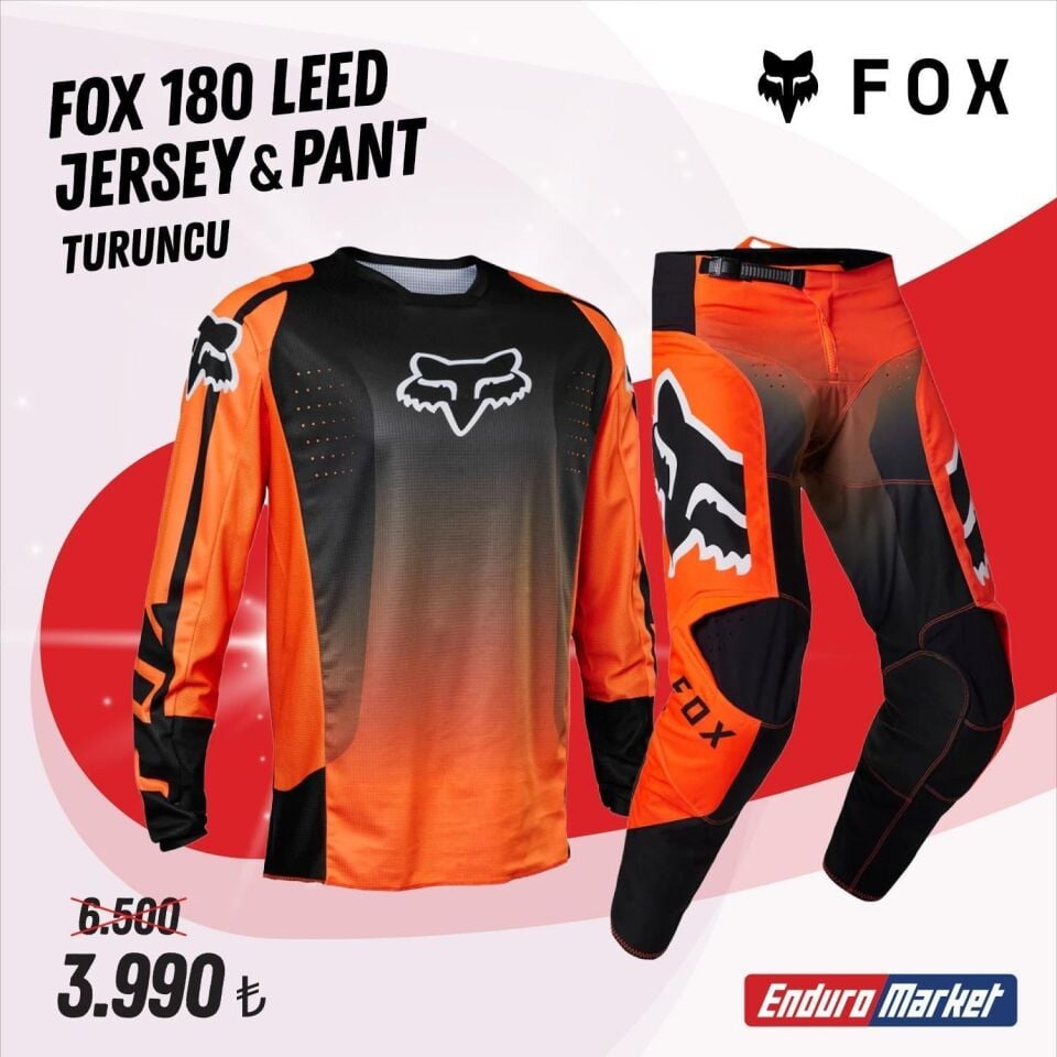 FOX 180 Leed Turuncu Siyah Jersey Pantolon Takım
