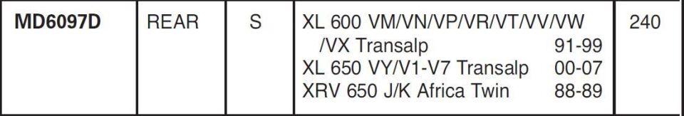 Honda XL 600 1991-1999 Honda XL 650 2000-2007 EBC Arka Disk