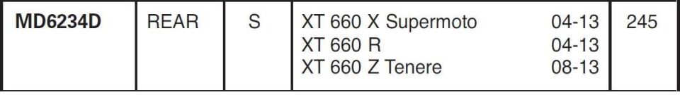 Yamaha XTZ 660 Tenere 2008-2016 EBC Arka Disk