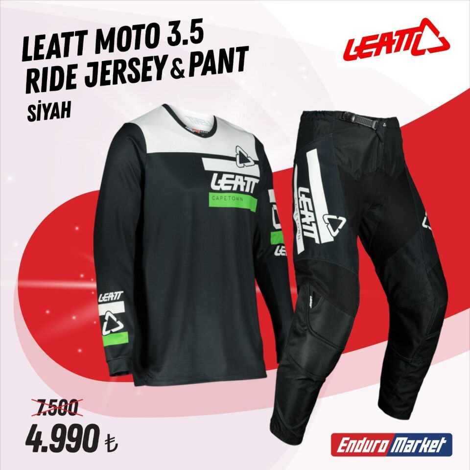 Leatt Moto 3.5 Rıde Siyah Jersey Pantolon Takım