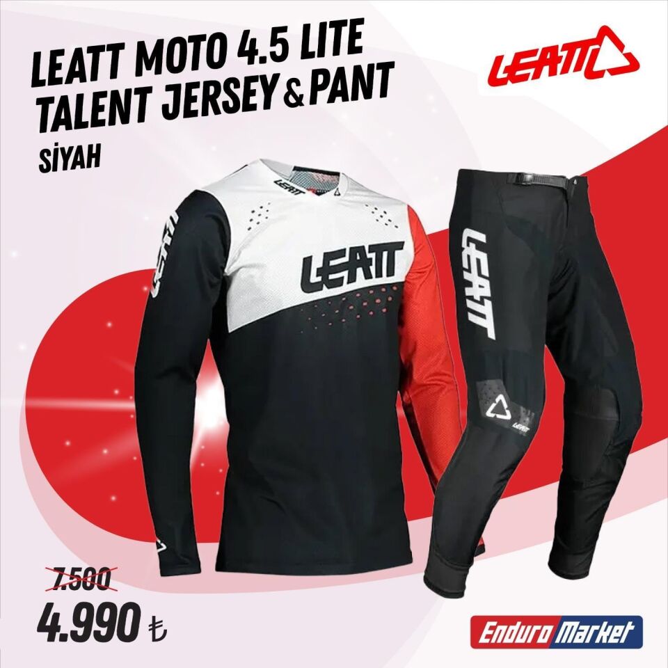 LEATT Moto 4.5 Lıte Talent Siyah Jersey Pantolon Takım