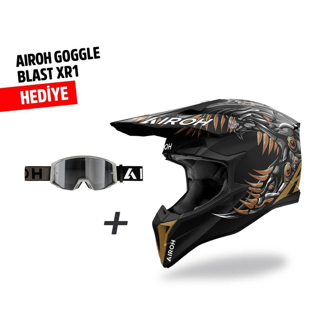 Airoh Wraap Cyborg Mat Motosiklet Kaskı