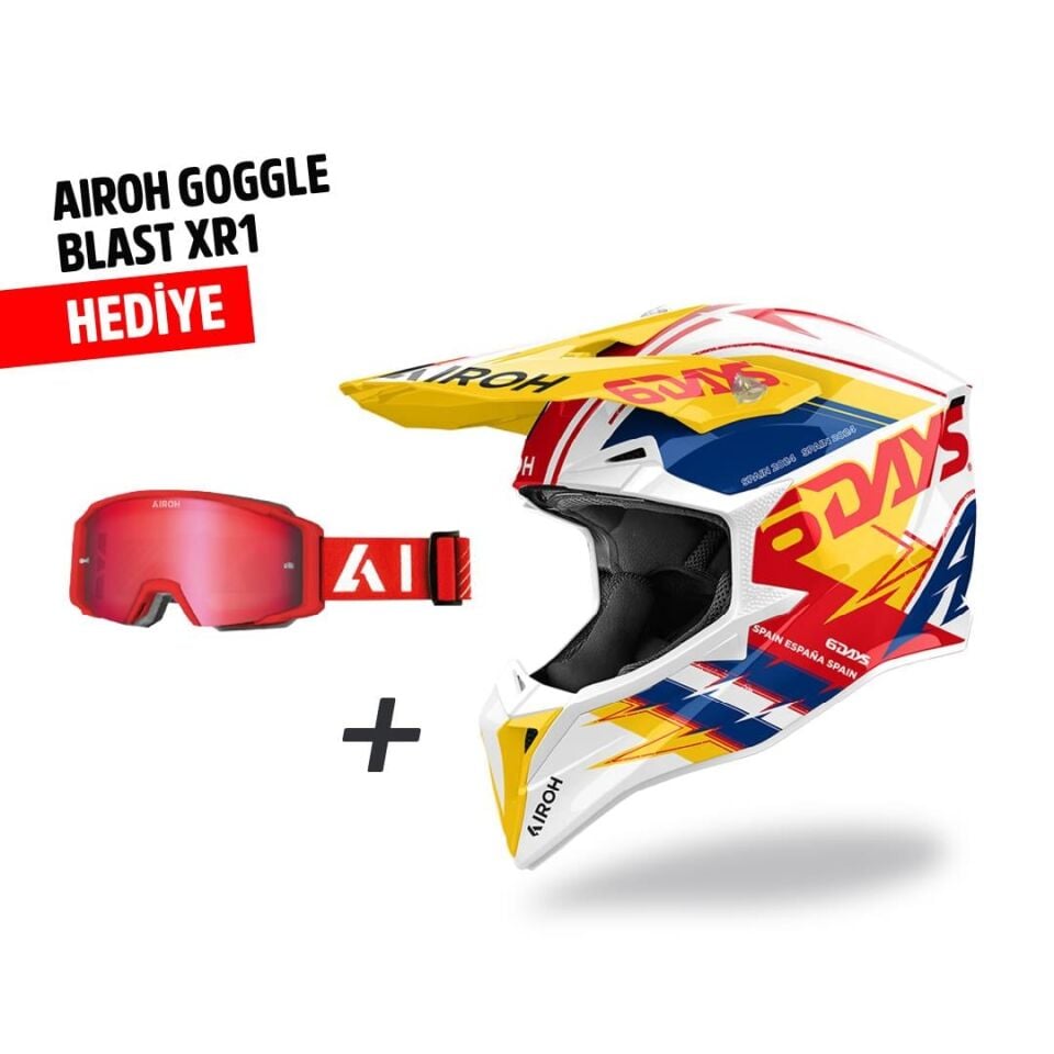 Airoh Wraap Six Days Spaın 24 Parlak Motosiklet Kaskı