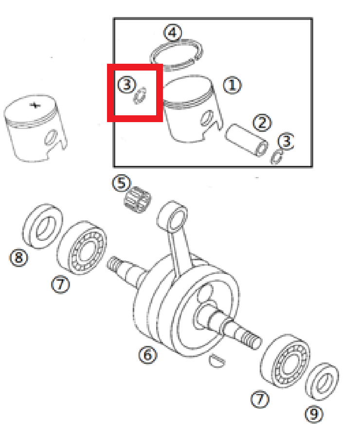 Kayo Kt 50 Mını Piston Pim Sekmanı