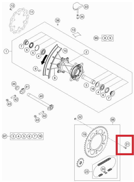 Counter-Sunk Screw M8X26 Ktm Orj Yp A2-2