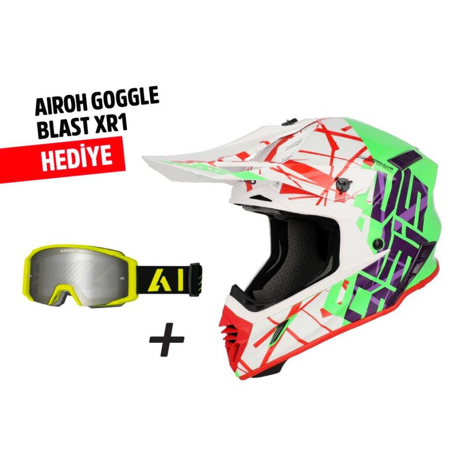 Acerbis X-Track 22-06 Kask Yeşil Beyaz