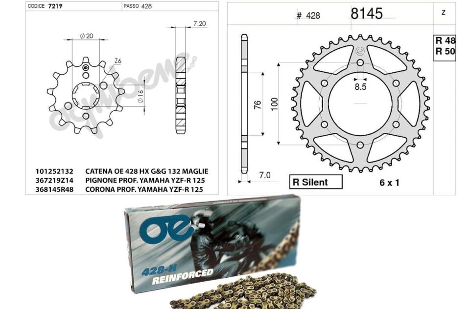 Ognıbene Dişli Zincir Kit Yamaha 125 Yzf R 08-09