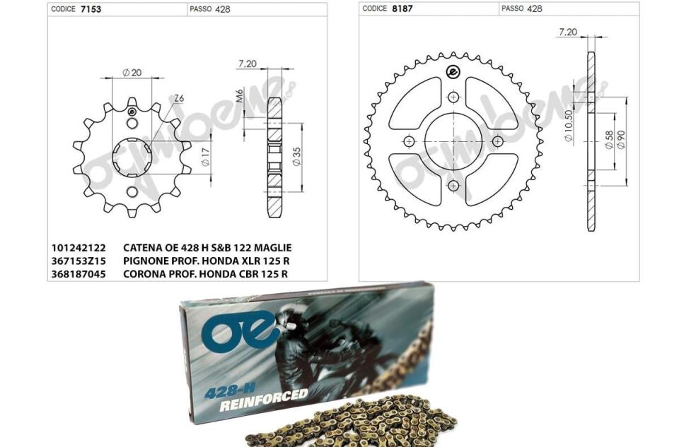 Ognıbene Dişli Zincir Kit Honda 125 Cb F 15-16