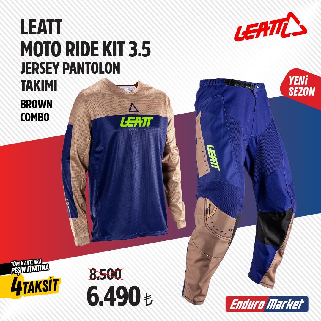 Leatt 3.5 Kahverengi Motosiklet Jersey Pantolon Takımı