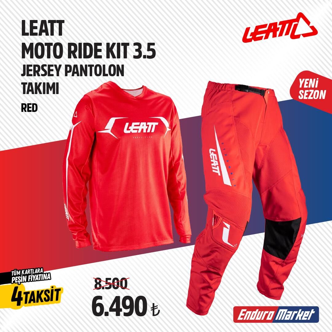 Leatt 3.5 Kırmızı Motosiklet Jersey Pantolon Takımı