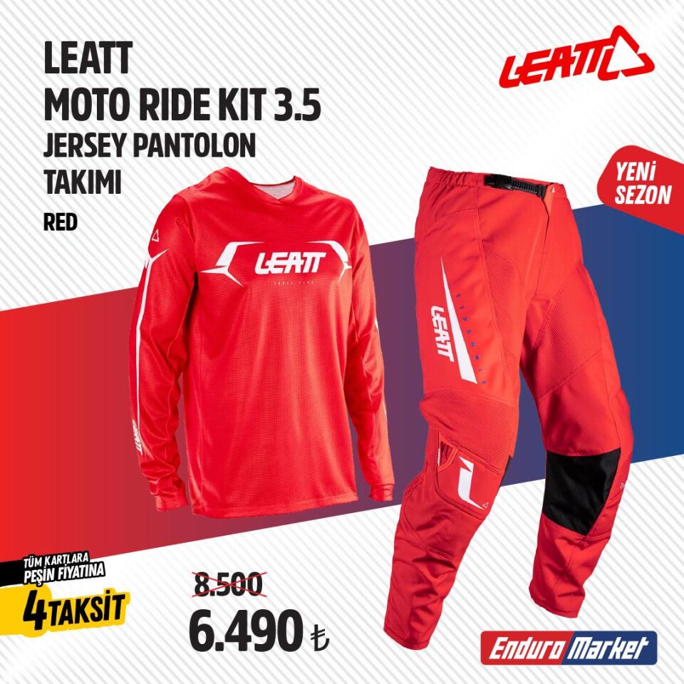 Leatt 3.5 Kırmızı Motosiklet Jersey Pantolon Takımı