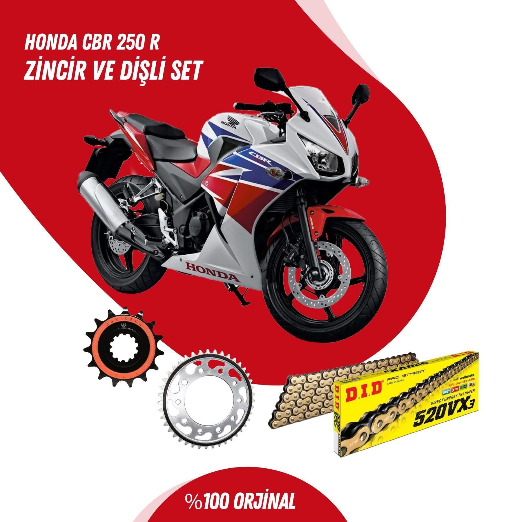 Honda CBR 250R D.I.D Zincir Dişli Set