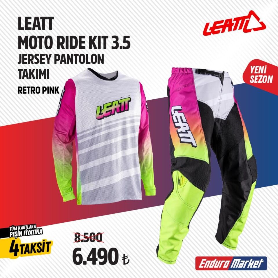 Leatt 3.5 Pembe Motosiklet Jersey Pantolon Takımı