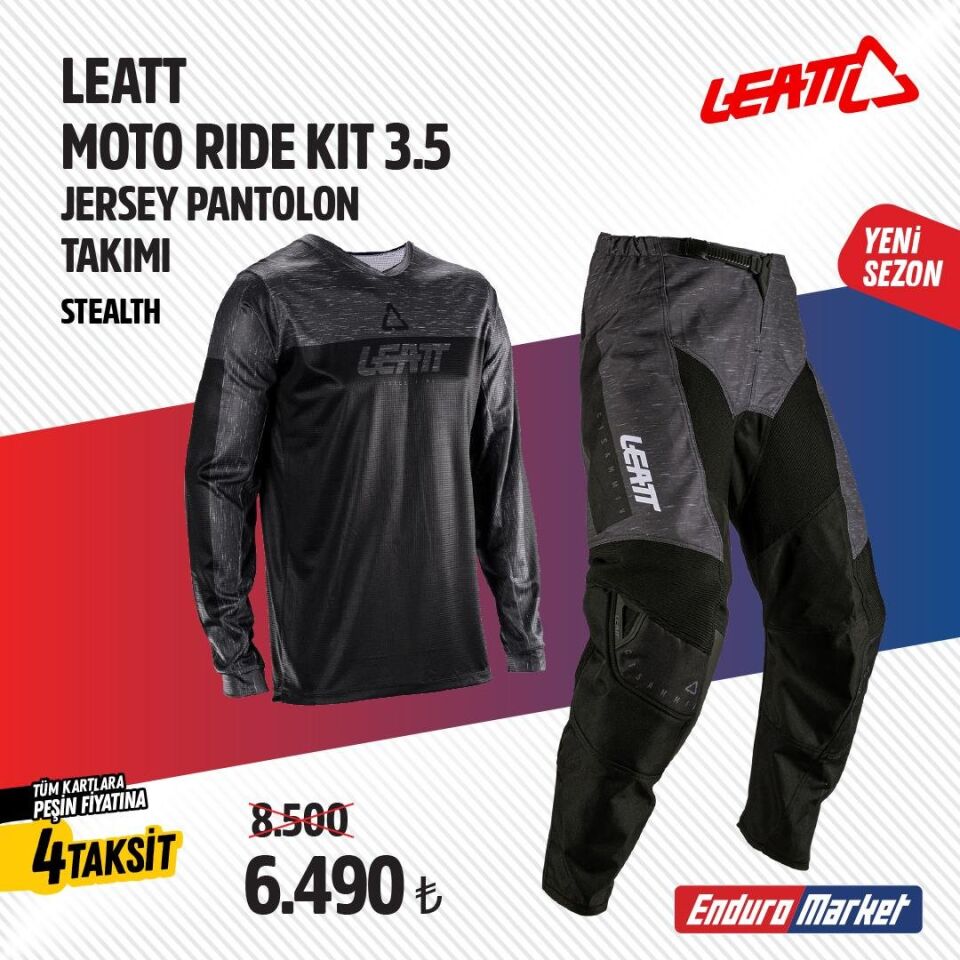 Leatt 3.5 Siyah Motosiklet Jersey Pantolon Takımı