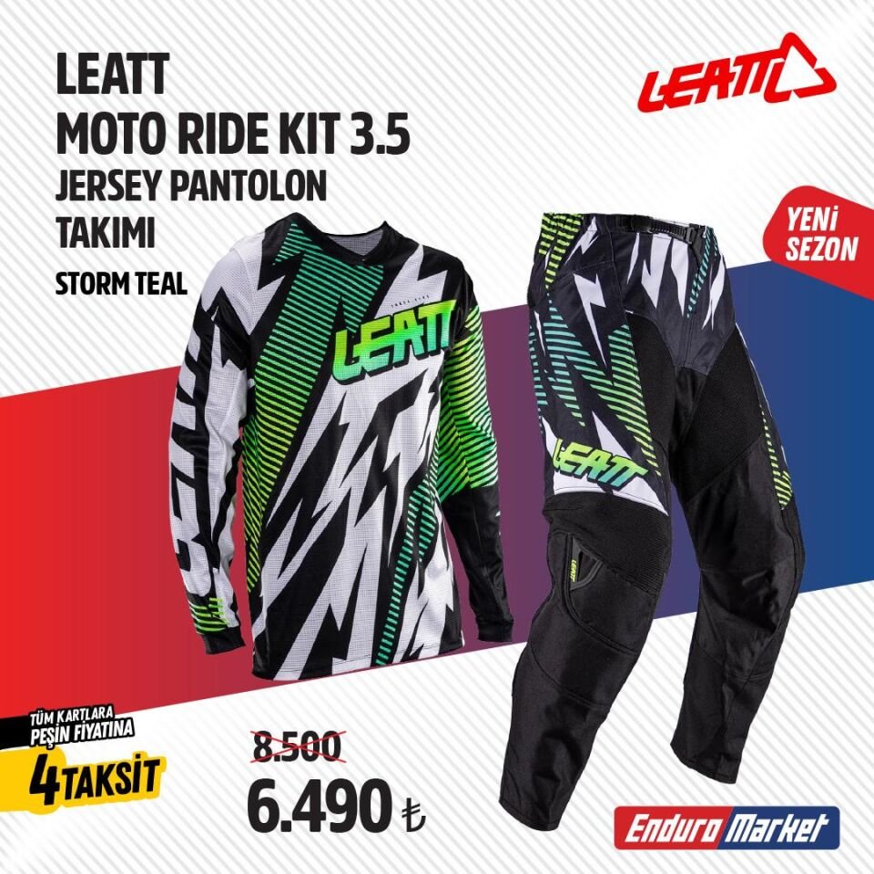 Leatt 3.5 Storm Motosiklet Jersey Pantolon Takımı