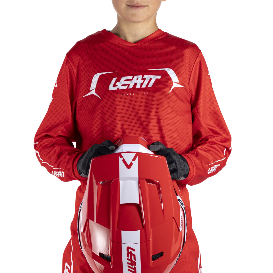 Leatt 3.5 Çocuk Kırmızı Motosiklet Jersey Pantolon Takımı