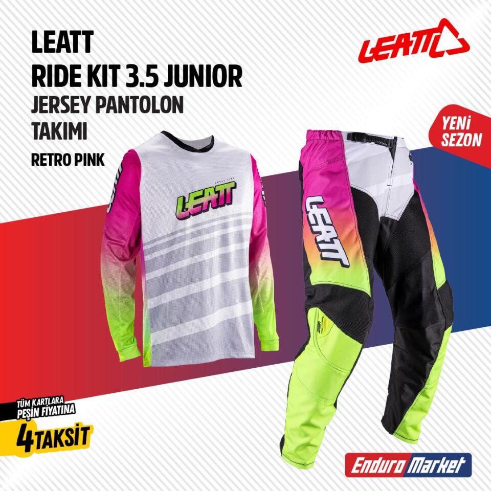Leatt 3.5 Çocuk Pembe Motosiklet Jersey Pantolon Takımı