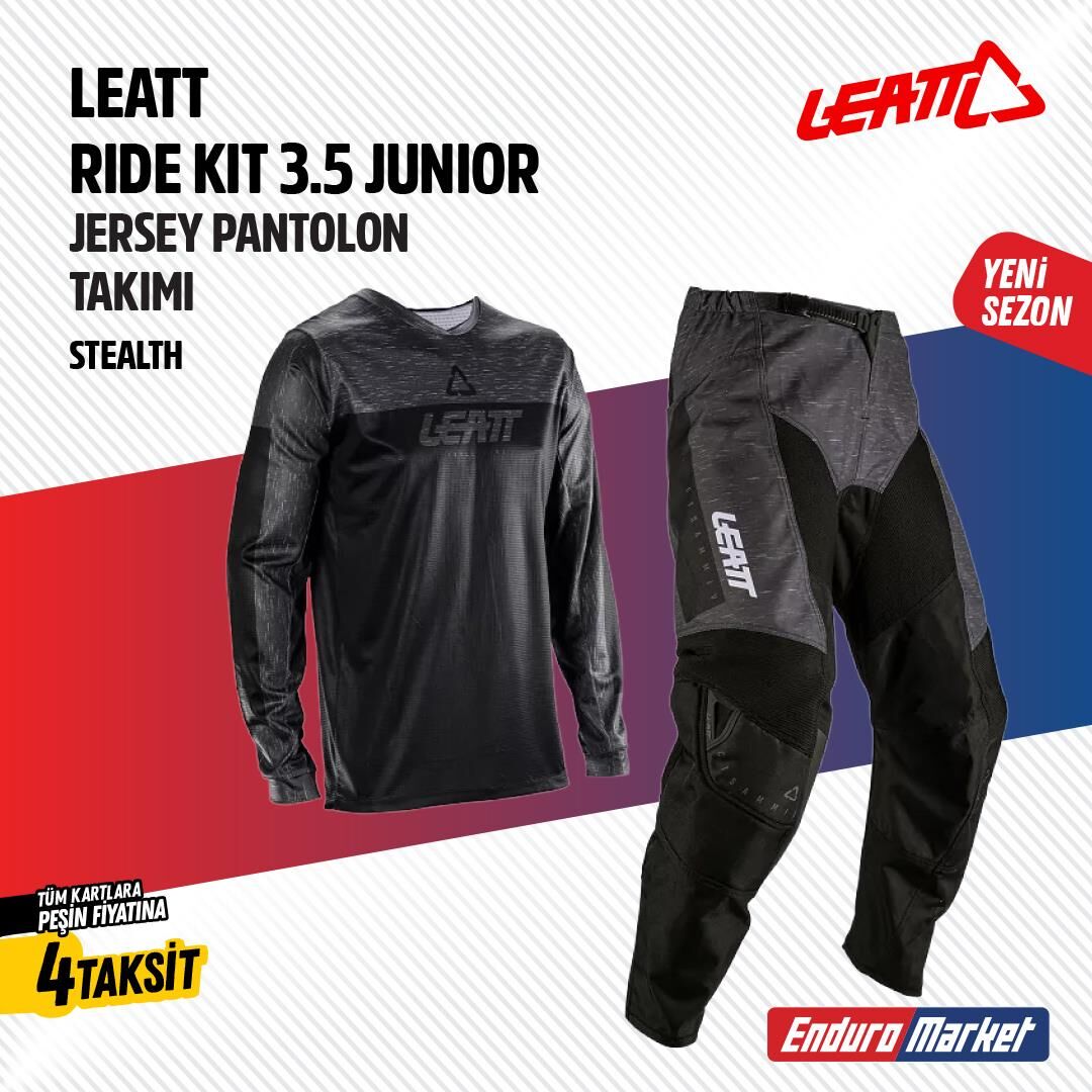 Leatt 3.5 Çocuk Siyah Motosiklet Jersey Pantolon Takımı