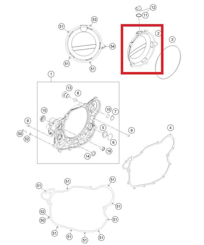 Outer Clutch Cover Ktm Orj Yp K1