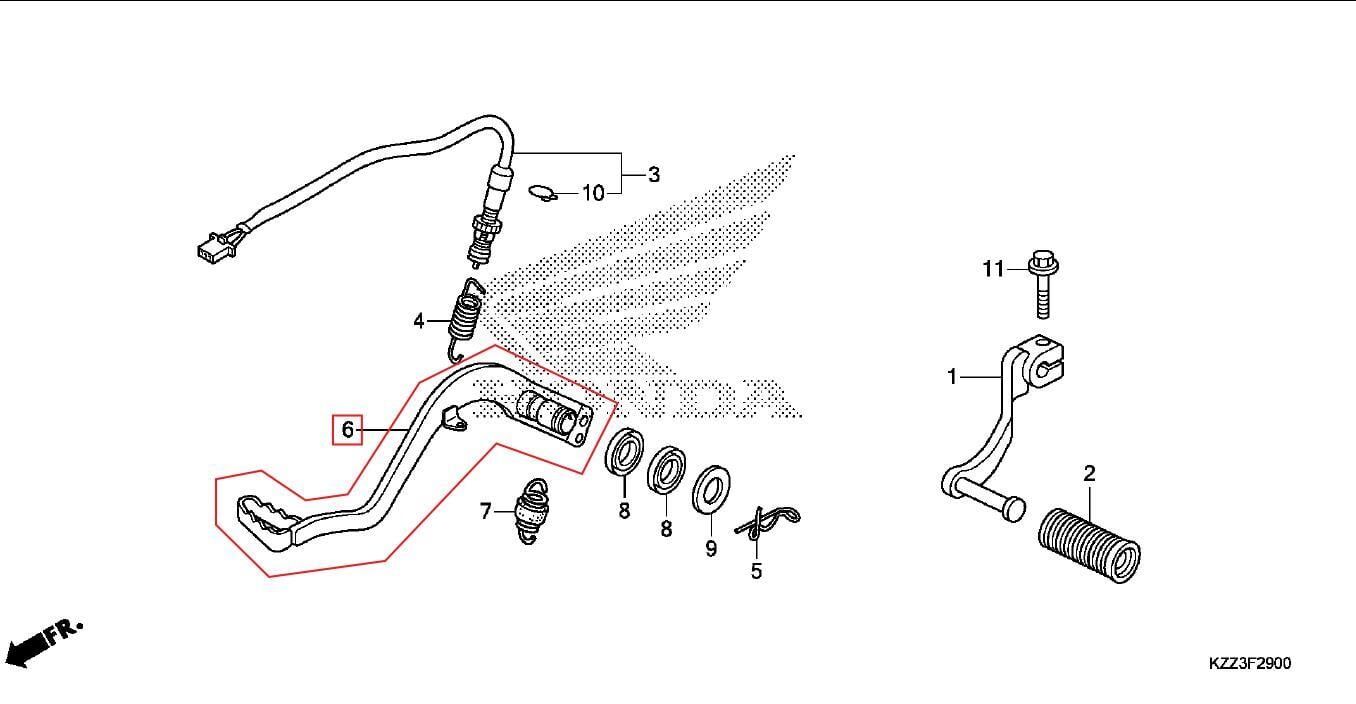 CRF250L ARKA FREN PEDALI HONDA ORJ YP