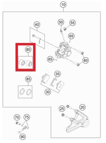 Rear Calıper Pıston Kıt 85Cc Ktm Orj Yp A5-1