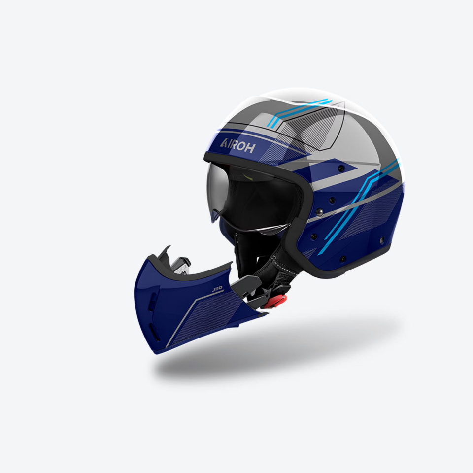 Airoh J 110 Slim Mavi Parlak Motosiklet Kaskı