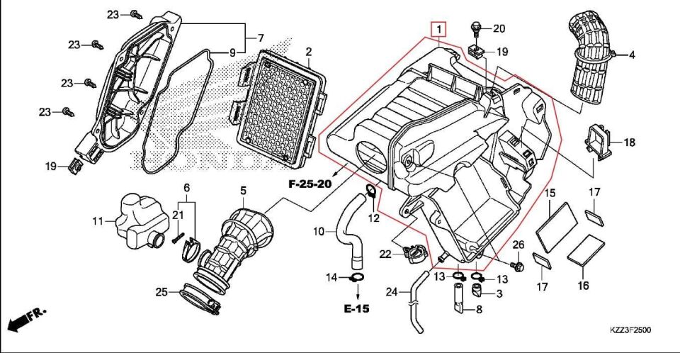 Crf250L Hava Filtre Kutusu Siyah Honda Orj Yp