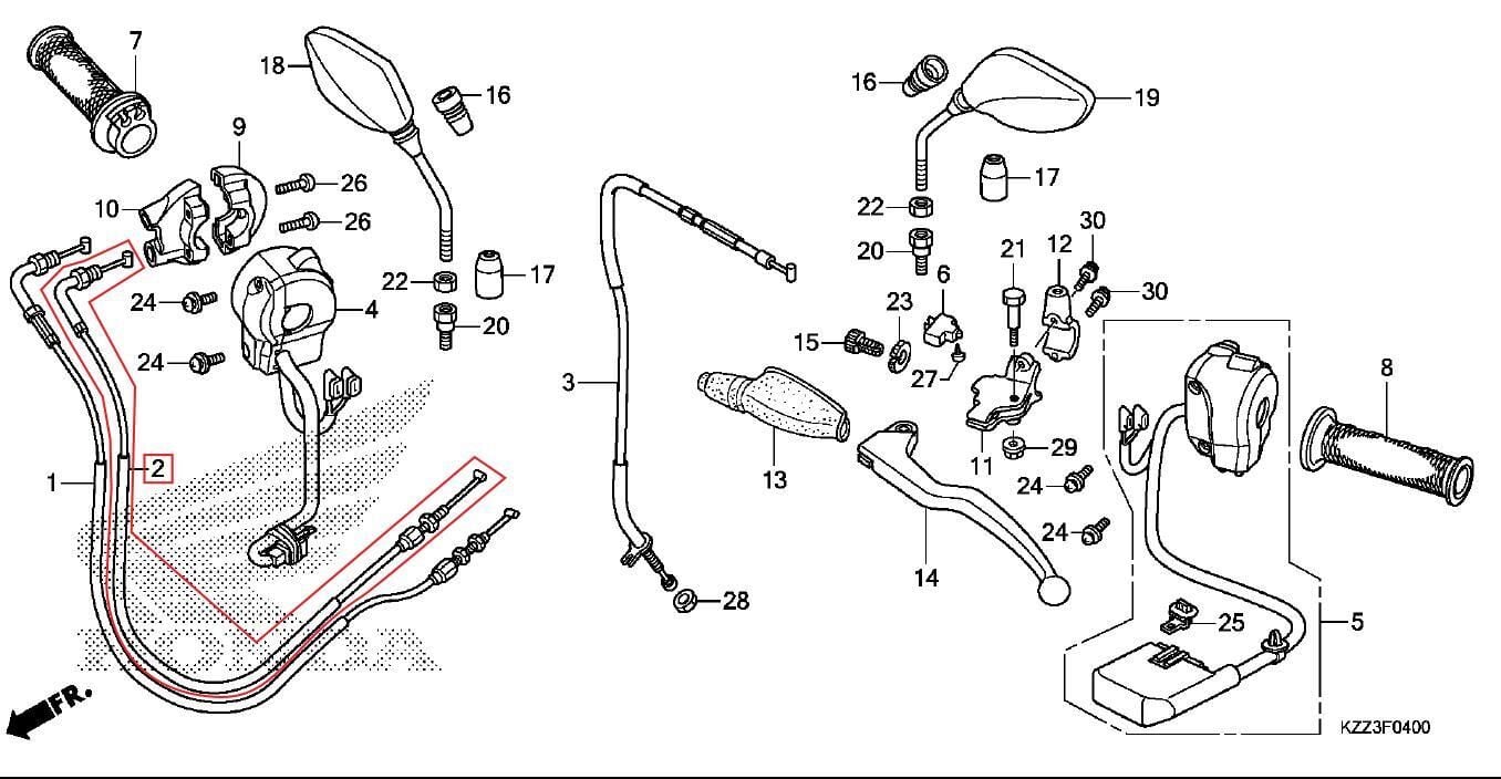 CRF250L GAZ TELİ İTME B HONDA ORJ YP
