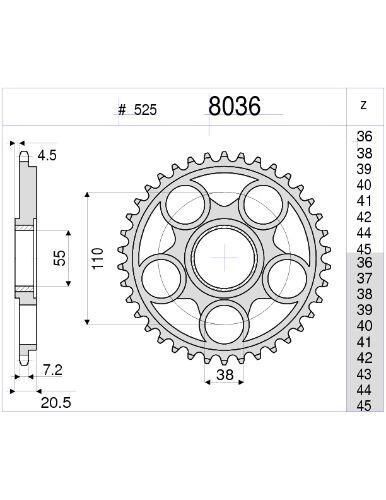 Ducatı 916 5/8 Ognıbene Arka Dişli 39T