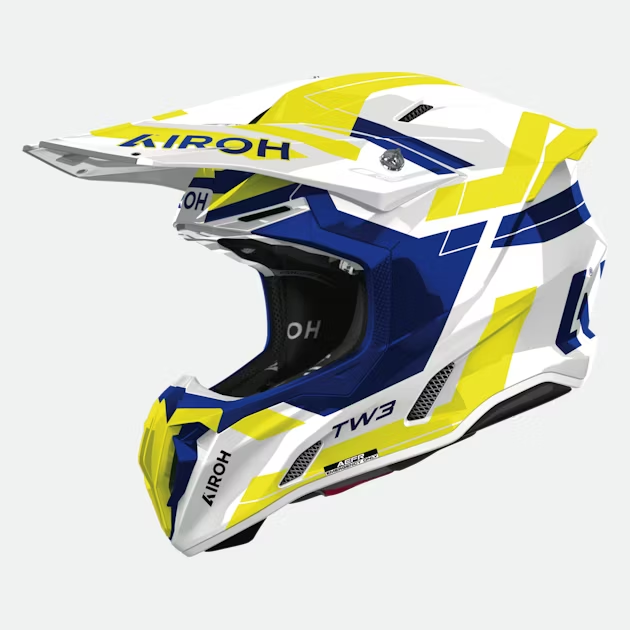 Airoh Twist 3 Dynasty Mavi Sarı Parlak Motosiklet Kaskı