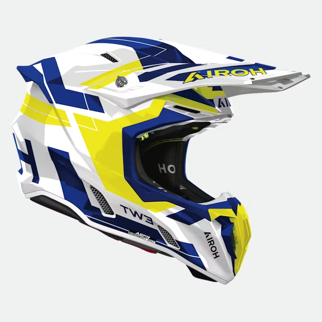 Airoh Twist 3 Dynasty Mavi Sarı Parlak Motosiklet Kaskı