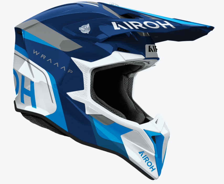 Airoh Wraap Conquer Mavi Parlak Motosiklet Kaskı