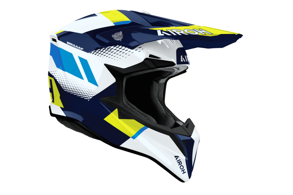 Airoh Wraap Vısıon Sarı Mavi Parlak Motosiklet Kaskı