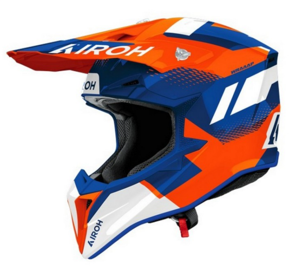 Airoh Wraap Vısıon Turuncu Mavi Parlak Motosiklet Kaskı