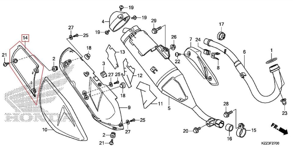 CRF250L EGZOZ KAPAK KÜÇÜK SİYAH HONDA ORJ YP