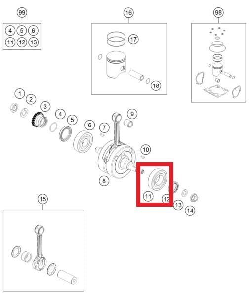 Cyl.Roller Bear Nj206 Et2Xcs46 Ktm Orj Yp
