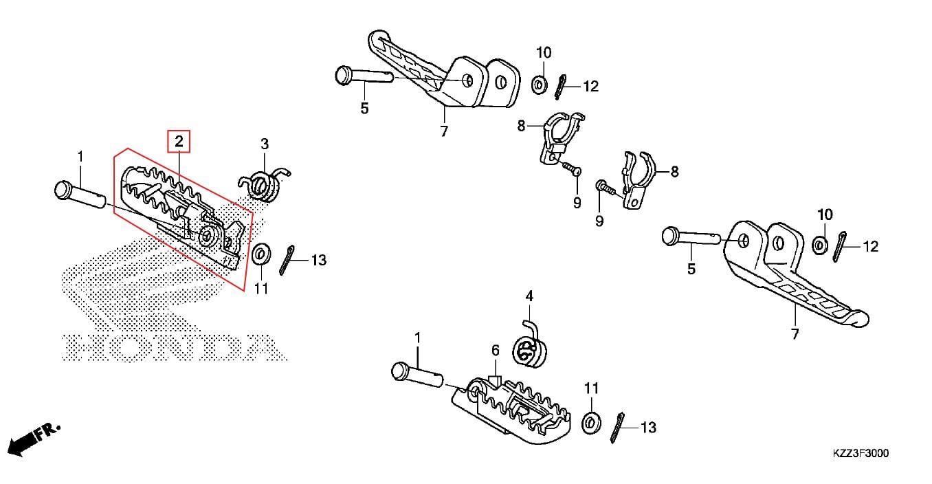 CRF250L SAĞ AYAK BASAMAĞI HONDA ORJ YP