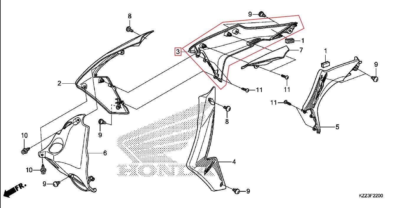 CRF250L DEPO SAĞ BÜYÜK GRENAJ BEYAZ HONDA ORJ YP