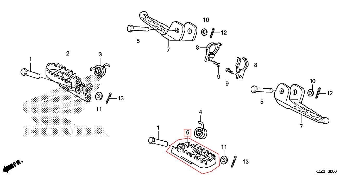 Crf250L Sol Ayak Basamağı Honda Orj Yp