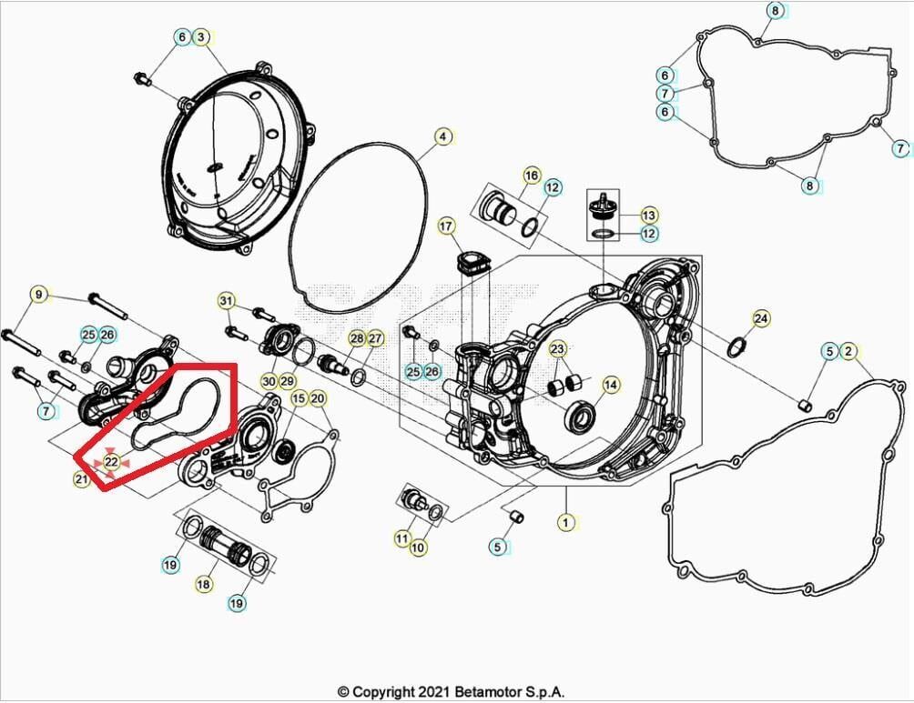 Gasket Water Pump Beta Orj Yp B8-1