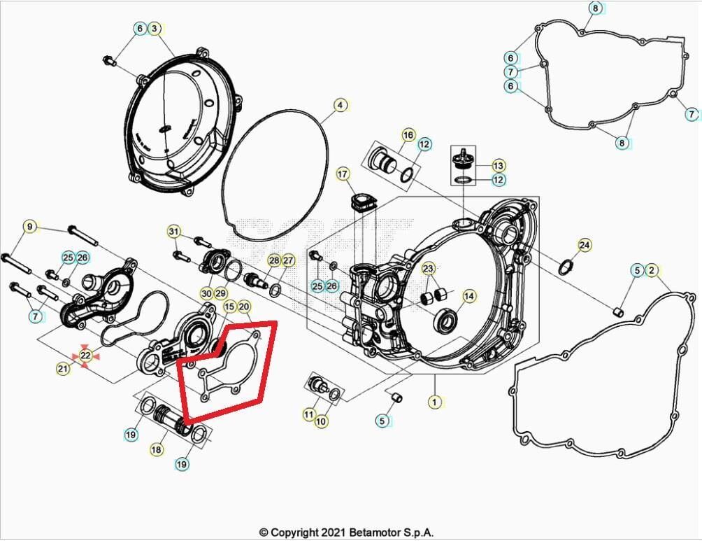 Gasket Water Pump Body Beta Orj Yp B8-1