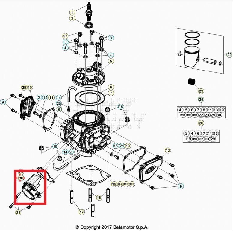 Flange Exhaust Beta Orj Yp B8-3