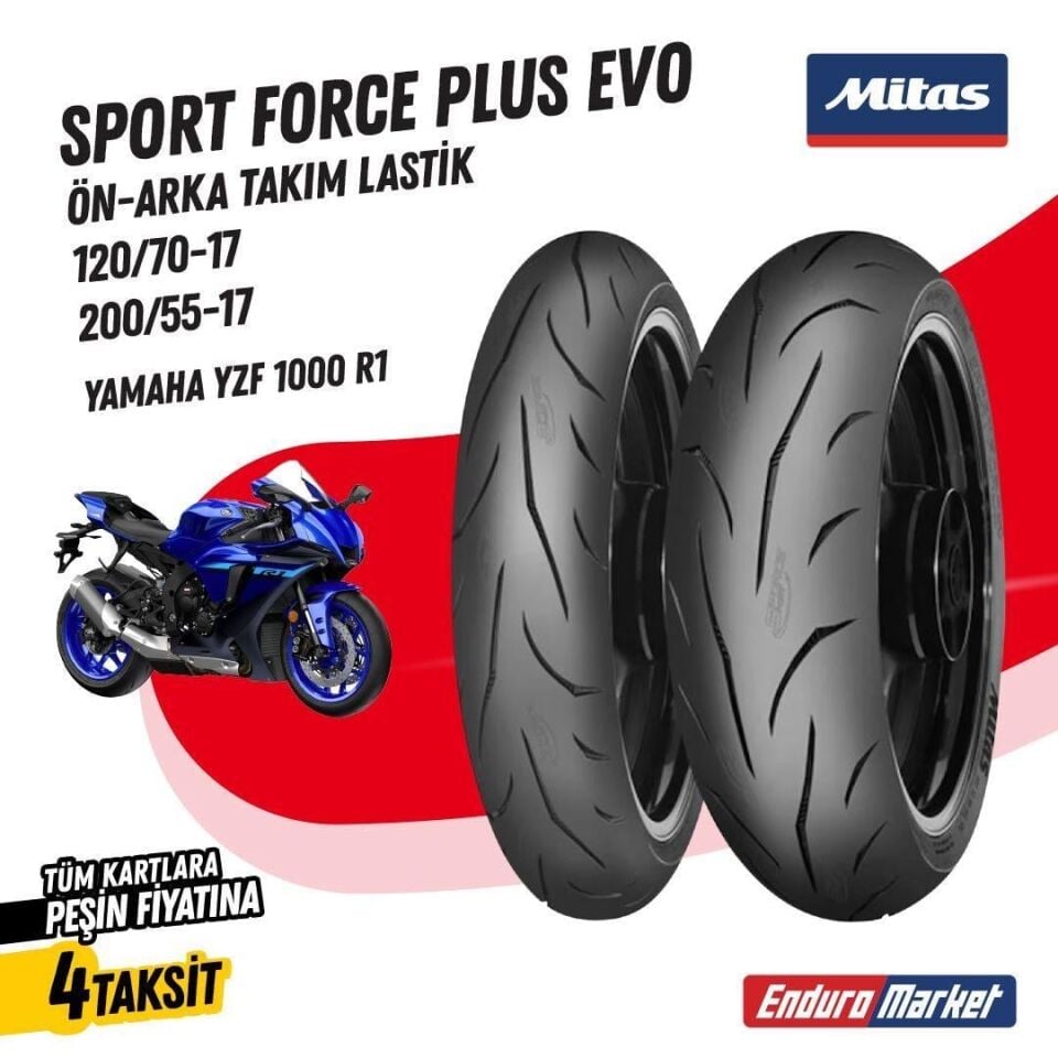 Yamaha Yzf R1 120/70-17--200/55-17 Mitas Sport Force + Ev Ön-Arka Lastik