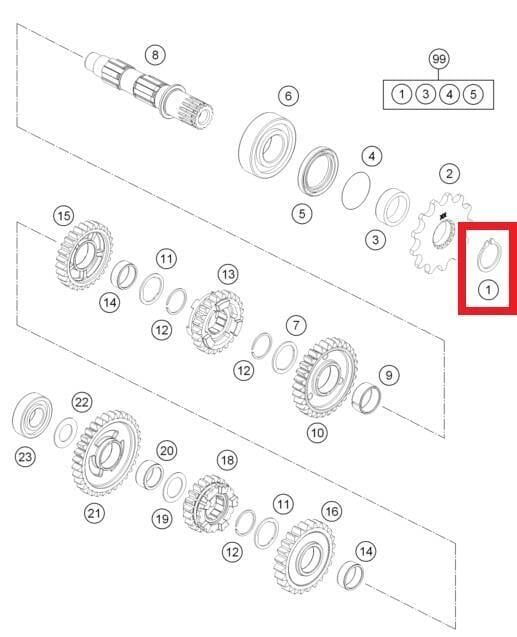 Lock Rıng Dın471-25X1,64Sd Ktm Orj Yp A5-1
