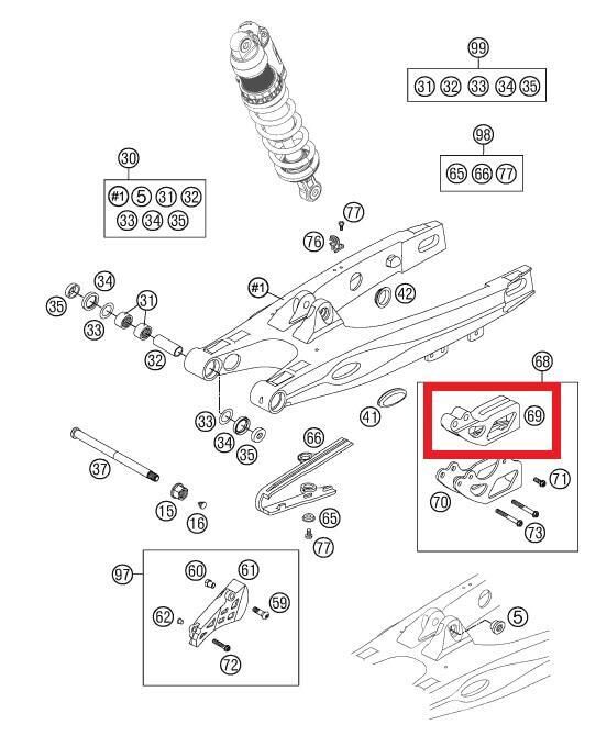 Chaın Guıde Rear Ktm Orj Yp