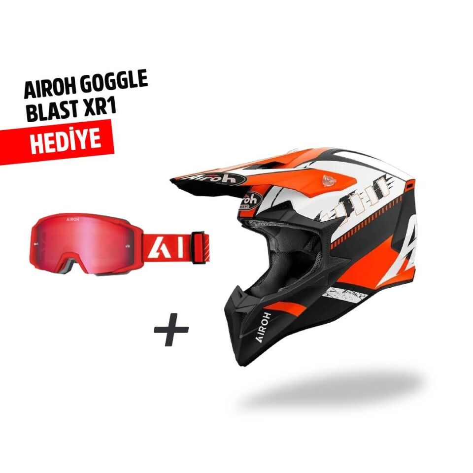 Airoh Wraap Feel Turuncu Mat Motosiklet Kaskı